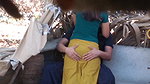 Girlfriend ass squeezed hard by bf outdoor