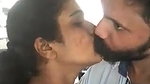 Lovers public kiss