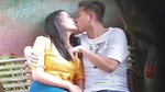 Lovers smooch and boob press recorded secretly