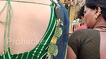 Milky white backless bhabhi,  close up
