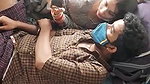 Newly Married Desi Couple Romance Smooching and Boobs Pressing in Train