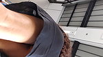 Upskirt round ass and black panty show