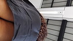 Upskirt round ass and black panty show