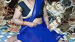 Bhabhi in blue color sari looking sexy