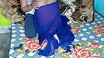 Bhabhi in blue color sari looking sexy