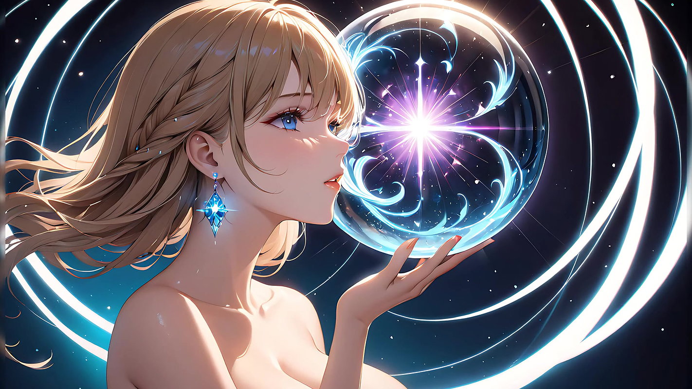 Whispers of Magic – Ai Girl and a Glowing Orb