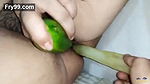 Anal Dp from ass to pussy with Cucumber