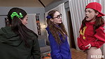 Megan Mistakes, Bella Blu & Jade Valentine – Prank Turns Into Reverse Gangbang Fuck