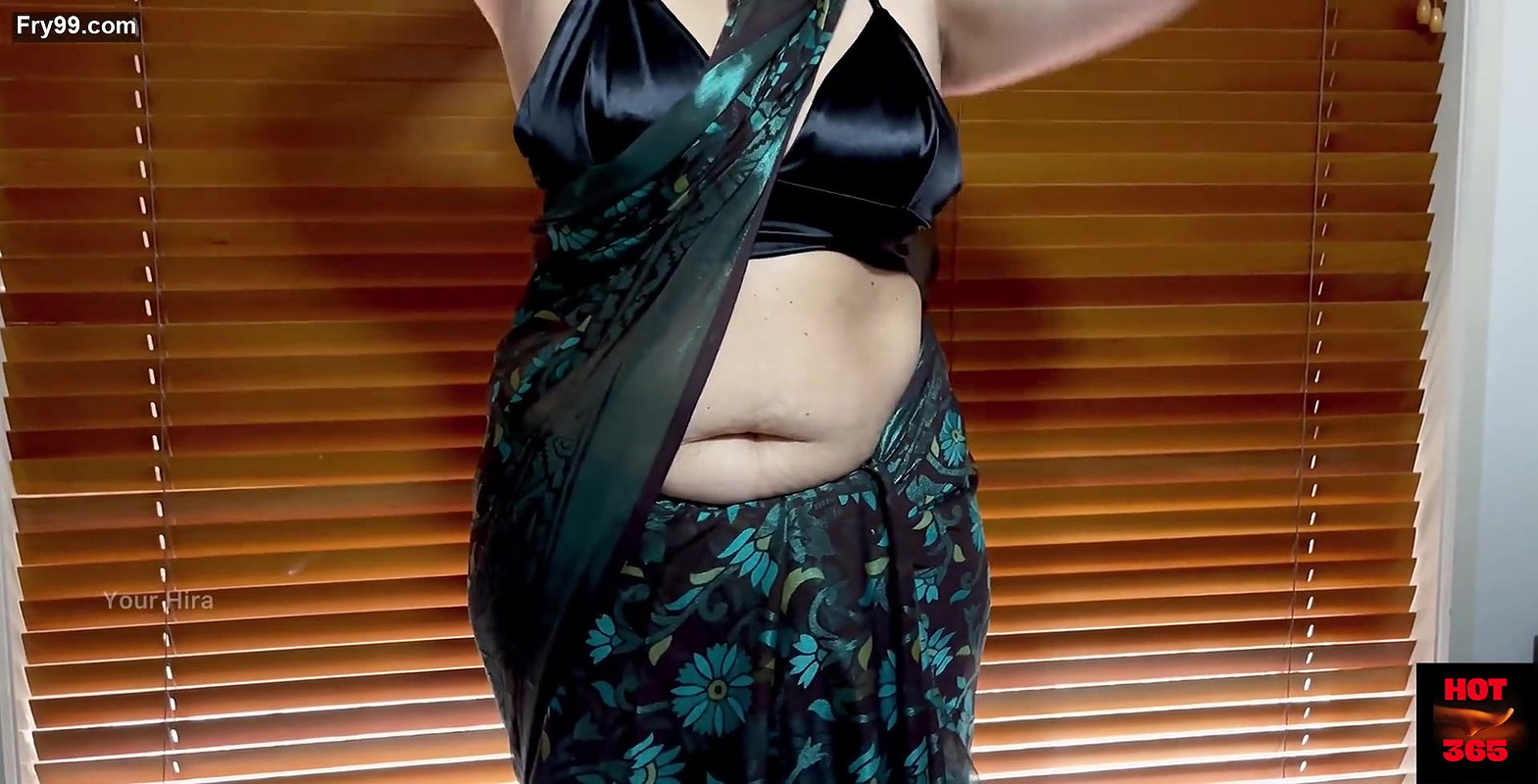 Hot Indian Wife Draping Sexy Saree and Sleeveless Blouse – AROUSING and EROTIC – Boobs Play