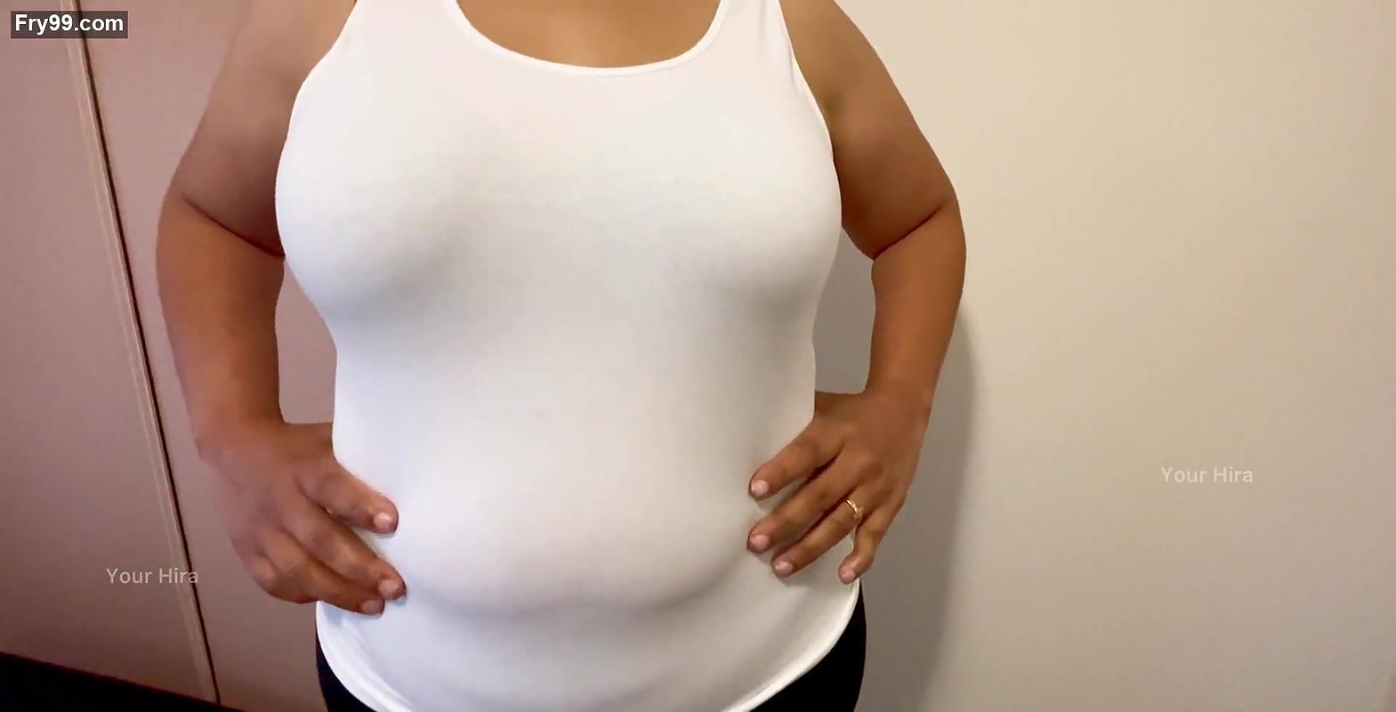 My Big Milk Jugs Held by Bra and Tank Top – Indian in Dressing Room