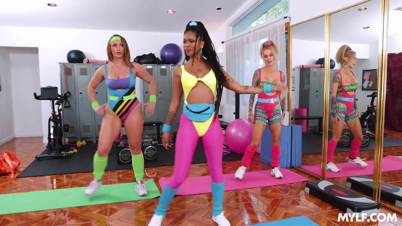 Skylar Snow, Sarah Jessie & Cali Sweets – Reverse Gangbang With Workout MILFs