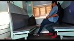 Desi cute collage girl enjoying in train