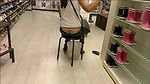 Thong and ass show in shoe store
