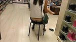 Thong and ass show in shoe store