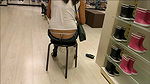Thong and ass show in shoe store