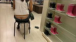Thong and ass show in shoe store