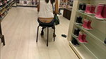 Thong and ass show in shoe store