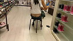 Thong and ass show in shoe store