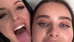 Angela White, Lana Rhoades – Almost Caught! Bathroom In The Lesbians