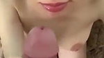 Cute girl gets cum on her face