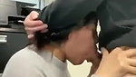 Horny Asian Coworker Sucking at the Office