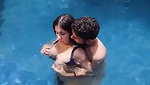 Neighbour aunty with boy at pool