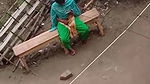 Cute Young Girl Fingaring Public Place Watching Video