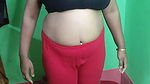 Indian Hot Sruti’s Yoga time workout time in red leggings and Black Bra.