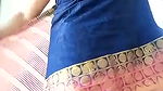 Tamil wife Swetha blouse less saree show.