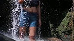 Public Outdoor Shower and Big natural boobs showing.
