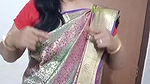krutipatel wd low waist saree drapping kl navel ring k sat.
