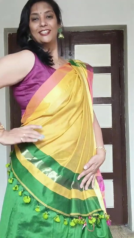 paryusan parv ke tisare din ka look ⧸mene pahena silk saree kesi lg rhi hu？⧸saree draping⧸26Augus.