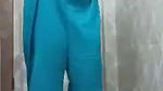 Desi Girl Striping Salwar Suit In Bathroom