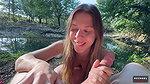 Beauty with Big Tits Musturbates on the River When She Notices a Strangerman on Her and Decides to Let Him Fuck Her in All Holes