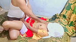 Desi couple sex In Red saree.