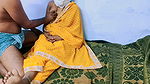 Desi Indian village couple have sex at midnight in yellow sari.