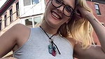 and a pretty blonde girl is fucking in public with foreplay and deep oral throat oral sex blowjob and vaginal intercourse with her tight wet pussy whi_9fd87d18