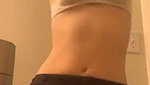 Flashing striptease teen blonde in bikini by the beach in public_6f6b3c0d