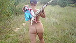 Risky public fuck doggystyle outdoor with awesome nudist girl. Cum on Face_604af26b