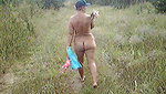 Risky public fuck doggystyle outdoor with awesome nudist girl. Cum on Face_604af26b