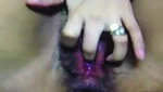 Amateur hairy girl fingering her wet pussy till orgasm on cam