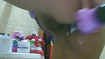 Girl squirting in toilet