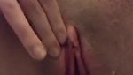 Horny amateur girl playing with her clit and creamy dripping pussy on cam