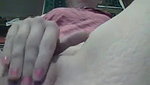 Horny blonde girl rubbing clit till squirting orgasm on webcam close up