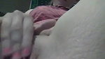 Horny blonde girl rubbing clit till squirting orgasm on webcam close up