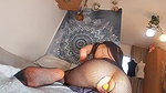 Horny brunette amateur girl in sexy pantyhose toying ass and pillow humping till super squirting orgasm on cam
