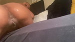 Horny ebony girl fingering ass and pussy till squirting orgasm on cam