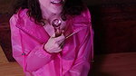 hot amateur cam girl masturbating with toy and squirting on her own face