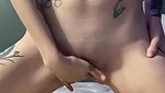 hot bussty tattooed girl fingering pussy and squirting on webcam