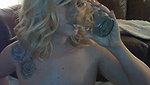 Hot Busty blonde dildoing pussy till squirting orgasm on webcam